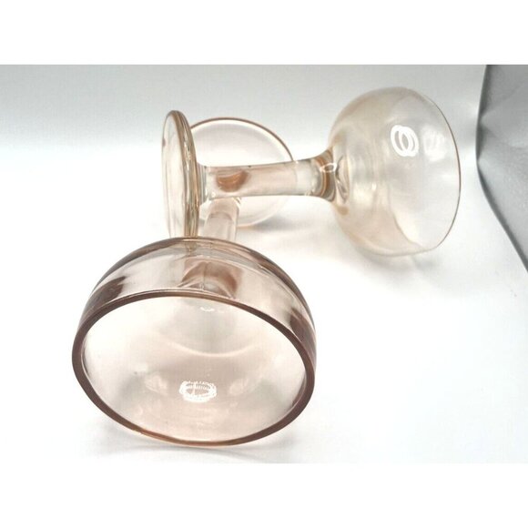 Set Of 2 Vintage Perfectly Pink “Blush” Champagne Coupe Depression Glasses - Picture 6 of 6